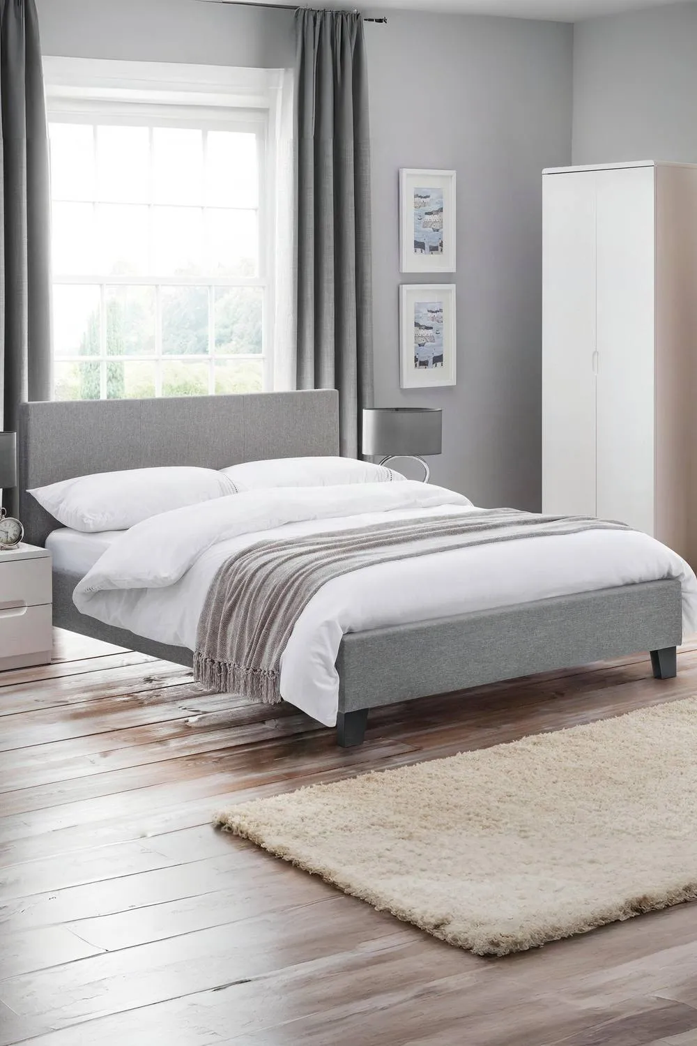 Julian Bowen Rialto Upholstered Bed in Grey