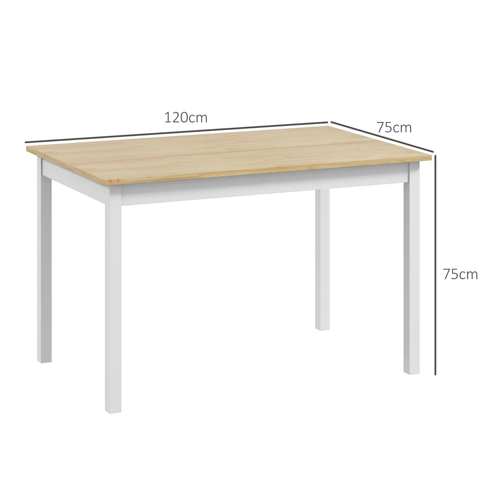 HOMCOM Farmhouse Dining Table Kitchen Table with Wood Frame for Dining Room in Yellow 3