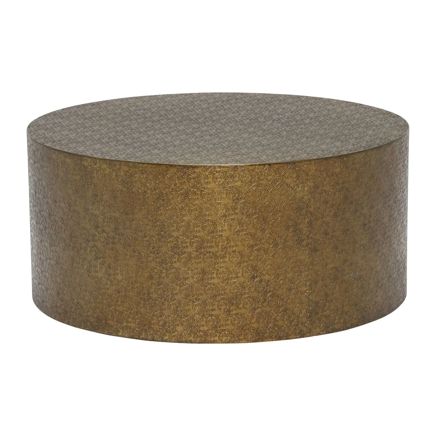 Tolfa Drum Coffee Table, Brass