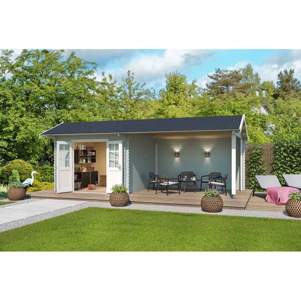 Lasita Maja Ltd New York-Log Cabin, Garden Room, Home Office - L720xW389.3xH273.6 cm in Light Brown 5