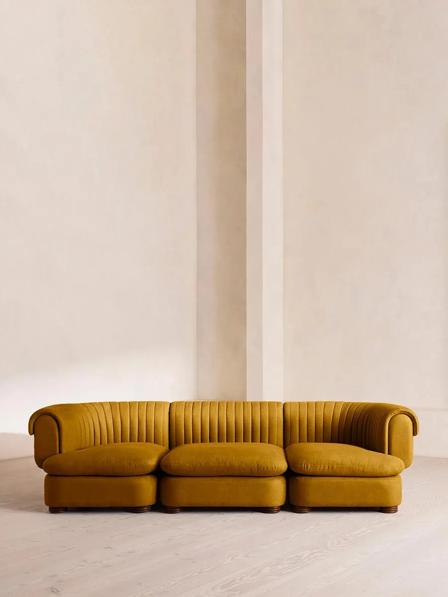 Rava Modular Sofa, Four Seater, Linen, Turmeric