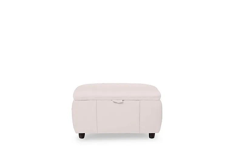 Inca NC Leather Storage Footstool - Cotton