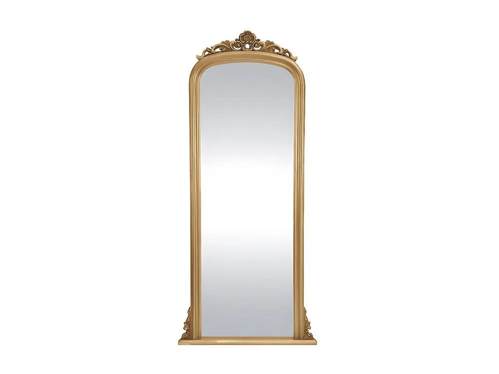 Vente-unique Large Paulownia Wood Mirror With Mouldings - H180 Cm - Gold - MERRY 2