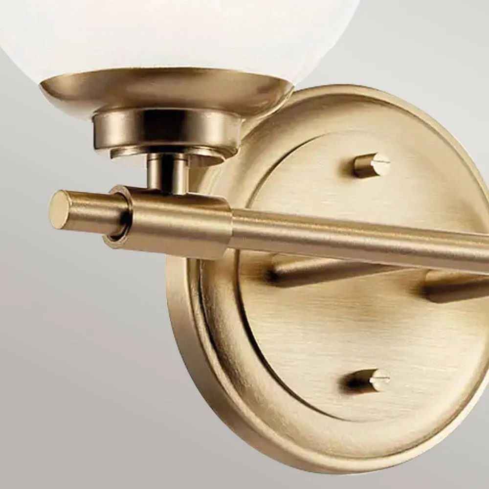 Netlighting Kichler Benno Bathroom Wall Lamp Champagne Bronze 3000K IP44 2x G9 3
