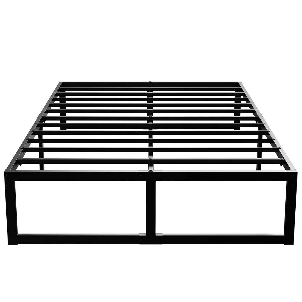 HOMCOM 4ft Small Bed Frame with Underbed Storage, Noise-Free, Black 2