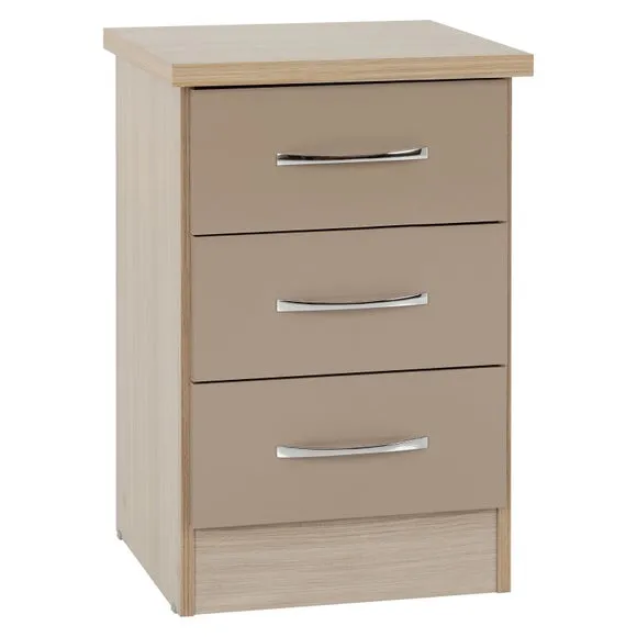 Nevada 3 Drawer Bedside Table 2