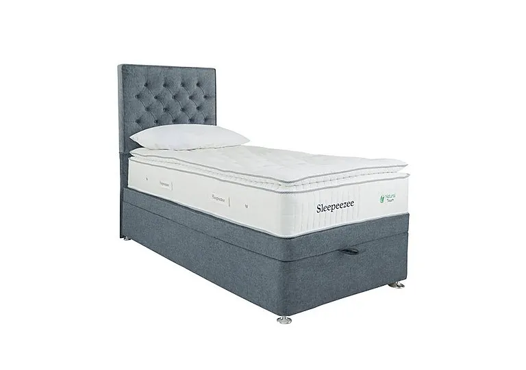 Natural Touch 3000 Pillowtop End Ottoman Divan Set - Single - Joshua Blue