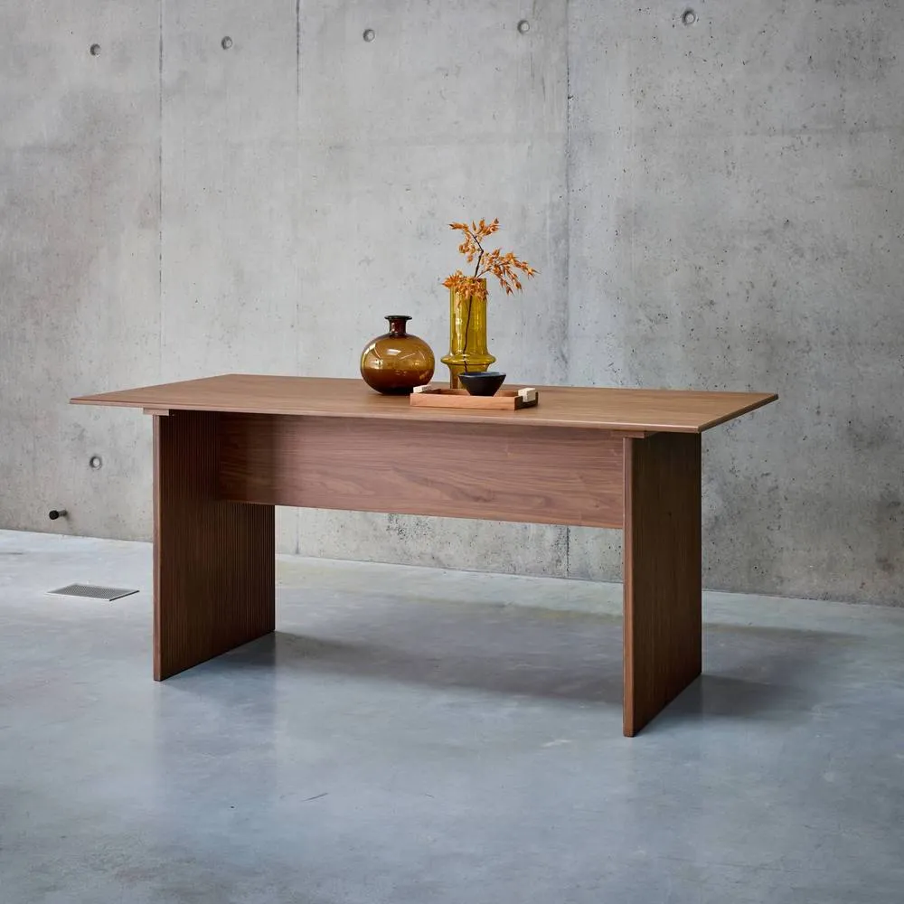 sweeek Rectangular dining table, carved wood effect, seats 4-6, 170cm in Dark Brown 5