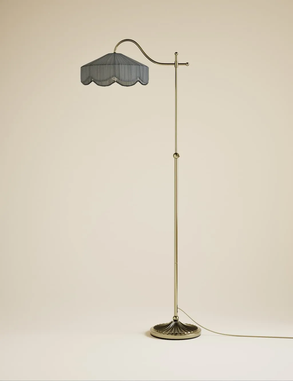 M&S Winnie Pleated Floor Lamp Antique Brass