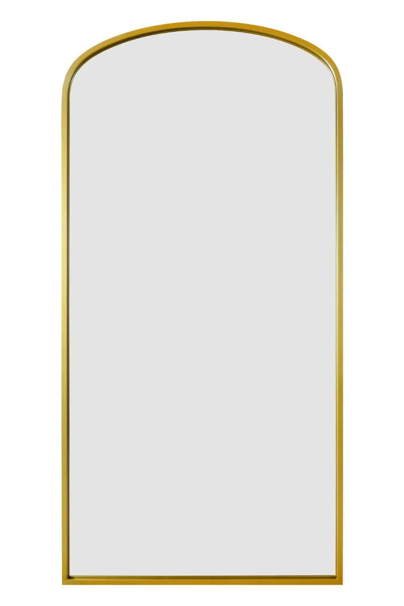 MirrorOutlet Gold Metal Framed Arched Garden Wall Mirror 79"x39" (200x100CM) 3