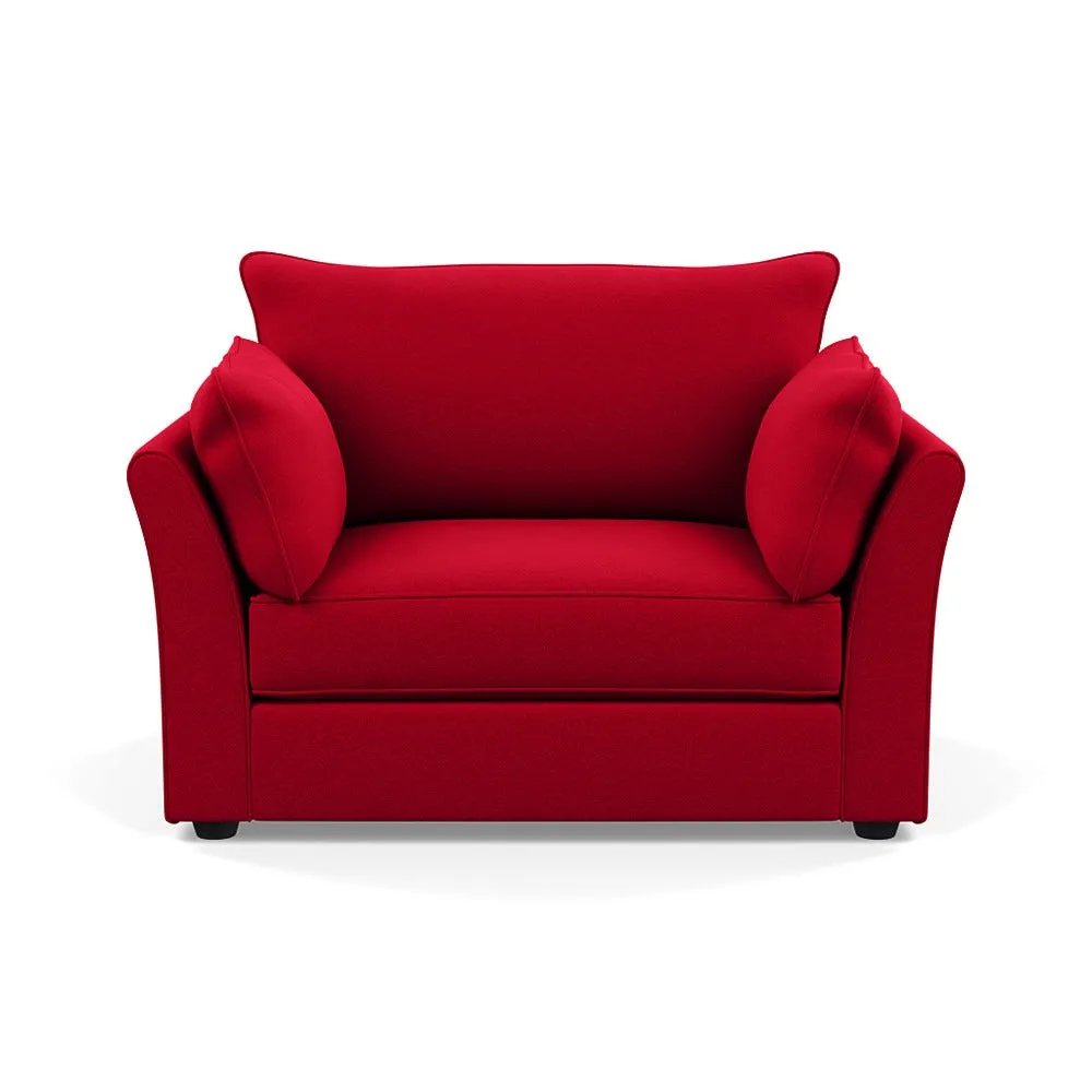 Heal's Tailor Loveseat Melton Wool Red Oxide Black Beech Feet