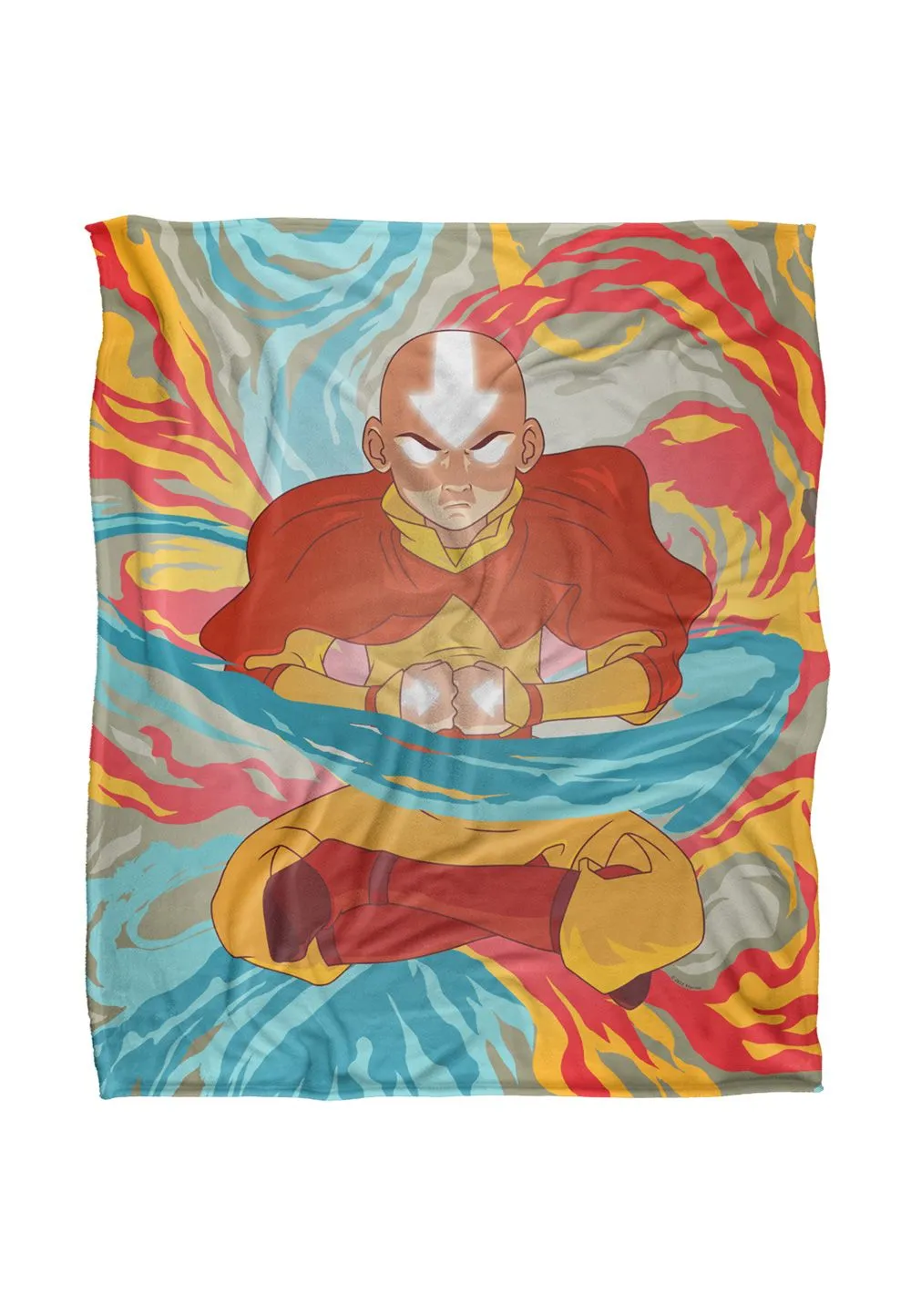 Avatar: The Last Airbender Avatar The Last Airbender Aang Silky Touch Super Soft Throw Blanket 152 X 127 cm in White