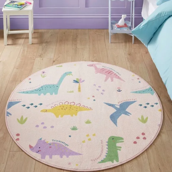 Catherine Lansfield Kids Dinosaur Friends Circle Rug