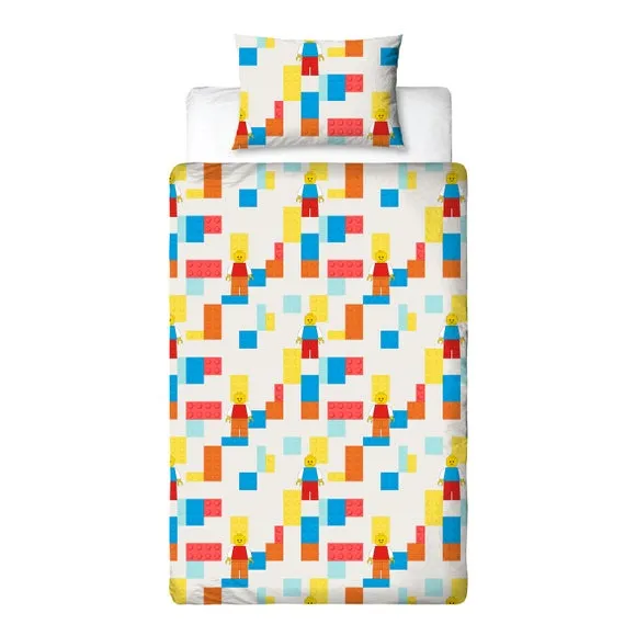 Lego Colourblock Polycotton Duvet Cover & Pillowcase Set