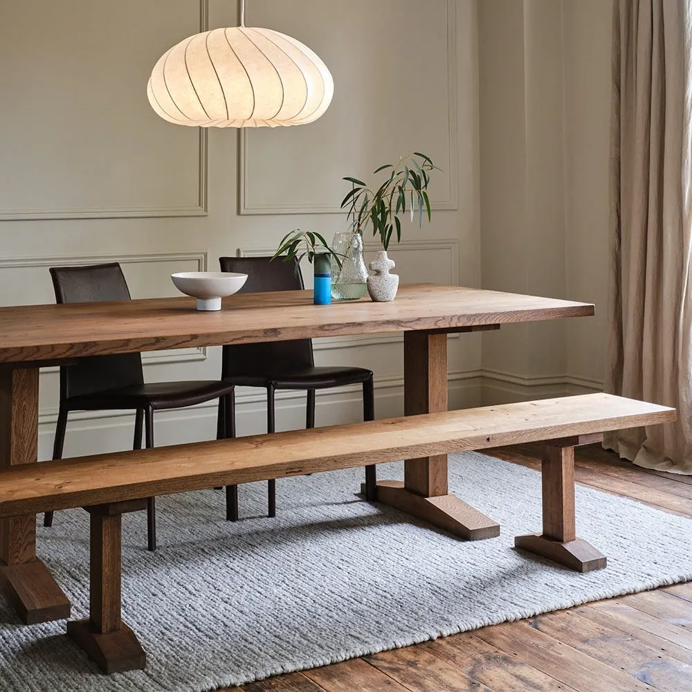 Heal's Lisbon Bench 160x35cm Blonde Oiled Oak Natural Edge Not Filled 3