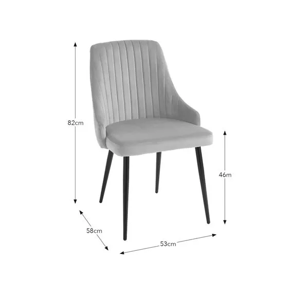 Shea Set of 2 Dining Chairs, Velvet 5