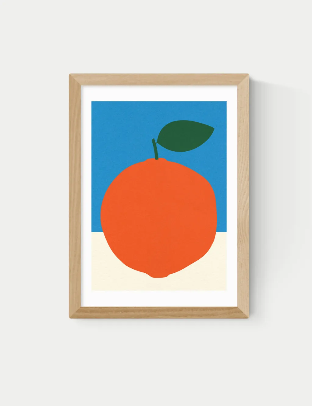 East End Prints Orange (Blue & Orange) Framed Art Natural