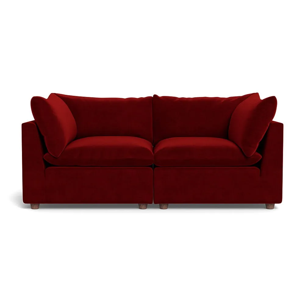 Heal's Astrid 3 Seater Sofa Smart Luxe Velvet Mulberry Walnut Stained Beech Feet 1