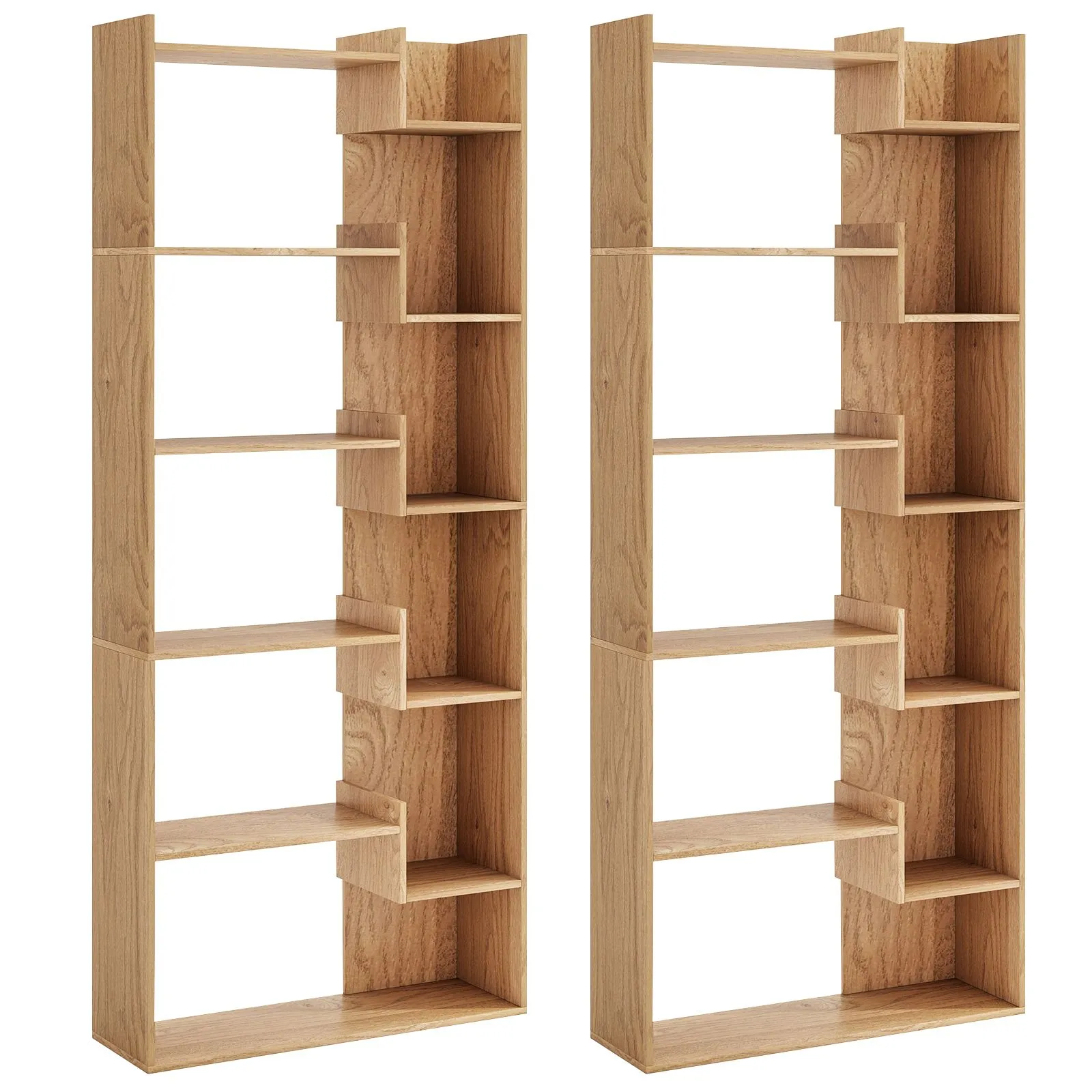 Costway 6-Tier Bookcase Wooden Storage Shelving Unit Book Display Rack in Natural 4