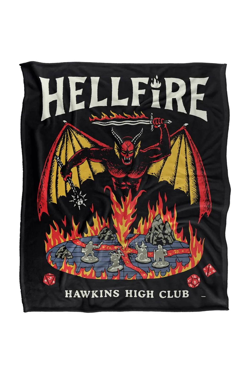 Stranger Things Hawkins Hellfire Super Soft Throw Blanket 152 X 127 Cm