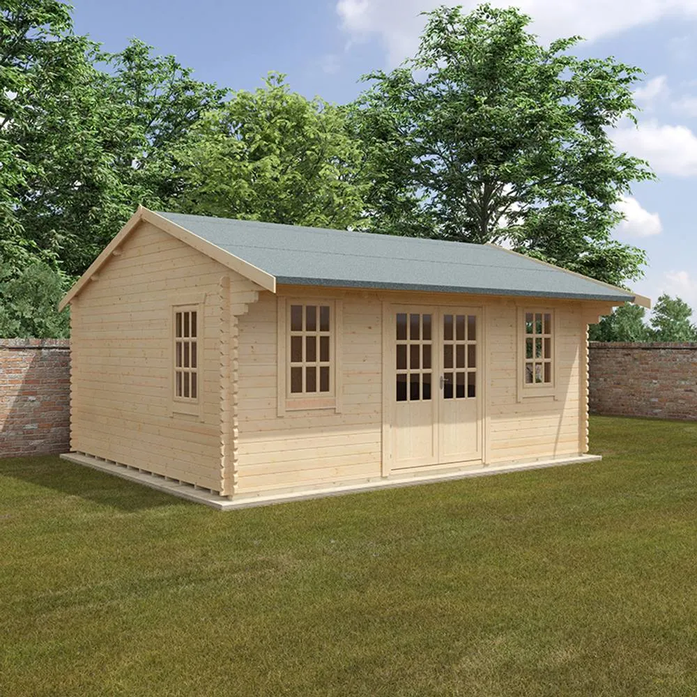 Buttercup Farm 20x16 The Dalton 44mm Cabin - L595 x W475 x H313.9 cm in Natural 4