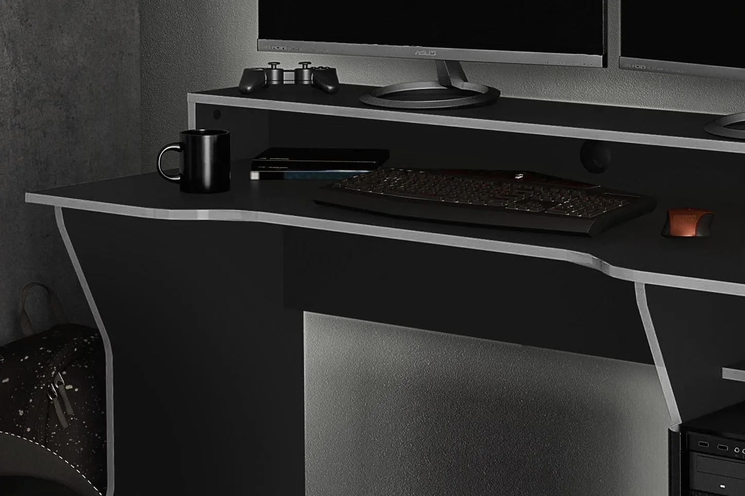 Birlea Enzo Gaming Computer Desk in Silver 3