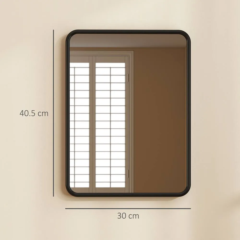 HOMCOM Rectangular Mirror with Metal Frame, Decorative Wall Mirror, Black 3
