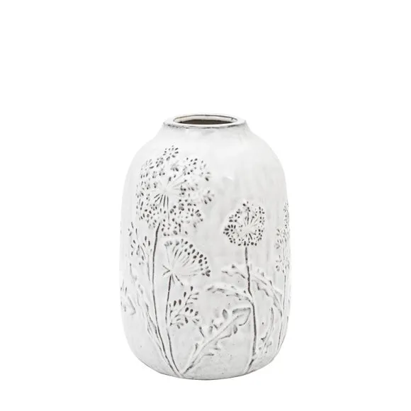 Cedar & Sage Meadow Embossed Ceramic Stone Vase 5