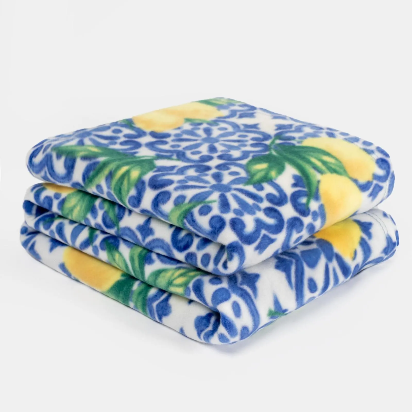 OHS Wholesale Lemon 10 x Fleece Blanket Sofa Throw Joblot in Mid Blue