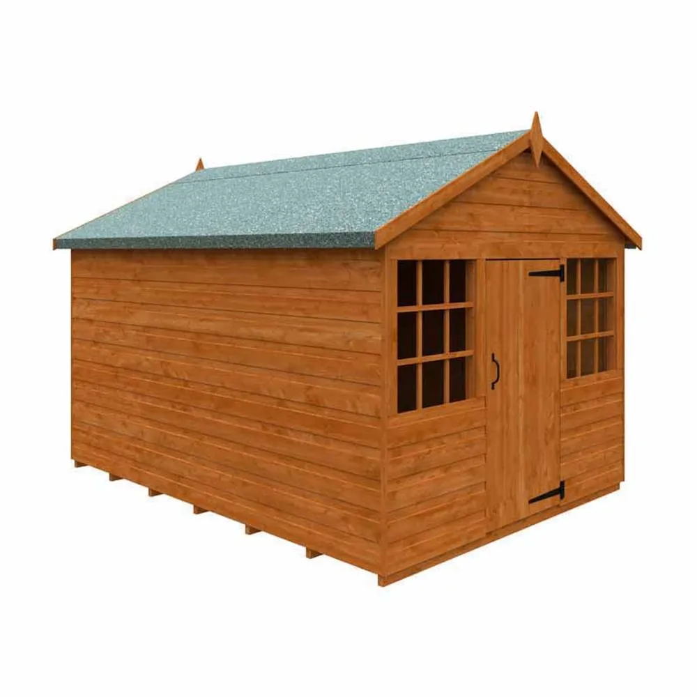 Buttercup Farm 8 x 6 Feet Wendyhouse 12mm Shed - Solid Wood/Softwood/Pine in Burnt Orange