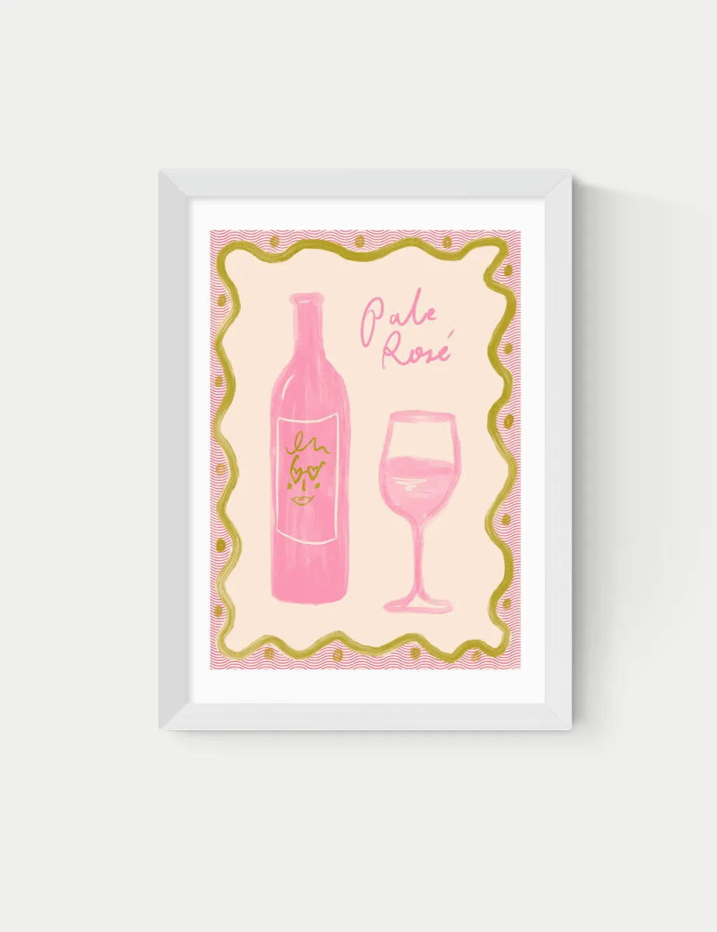East End Prints Pale Rose Framed Art White