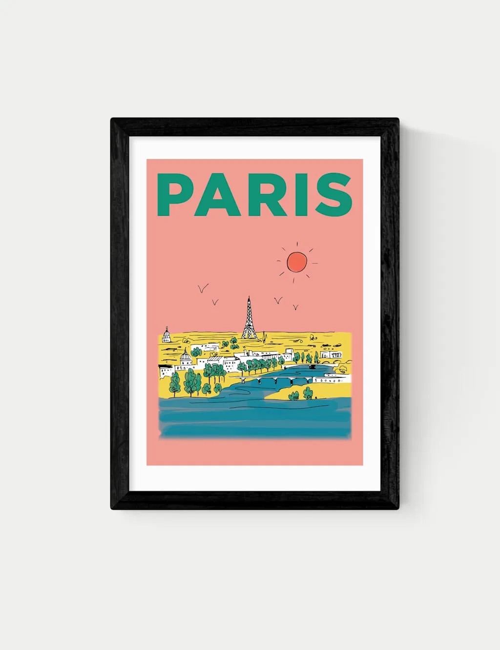East End Prints Paris France Framed Art Black