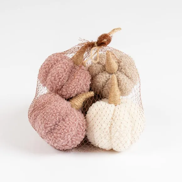 Set of 5 Boucle Pumpkins 3