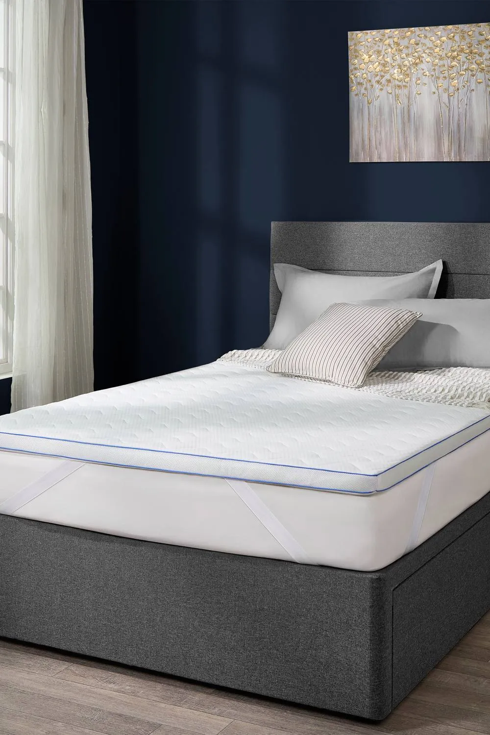 Slumberdown Cooling Gel Memory Foam Topper Mattress Topper in White