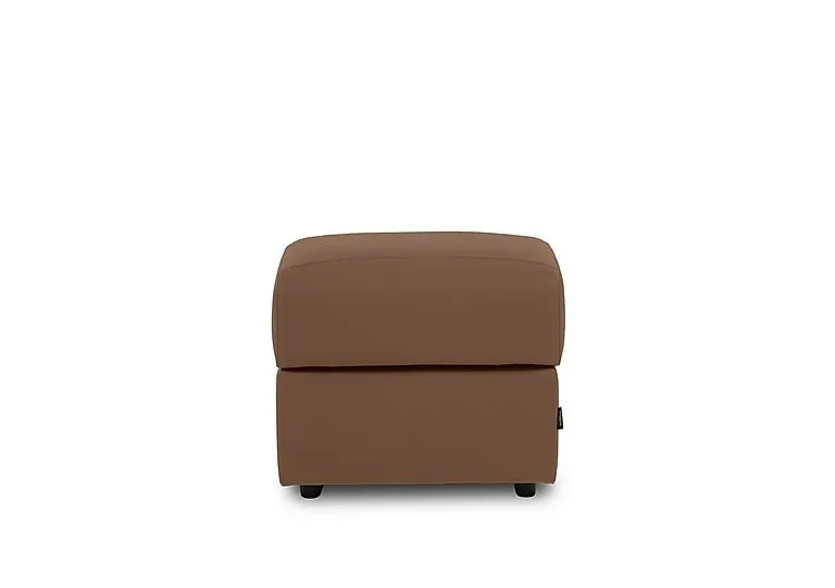 Nicole Square Leather Storage Footstool
