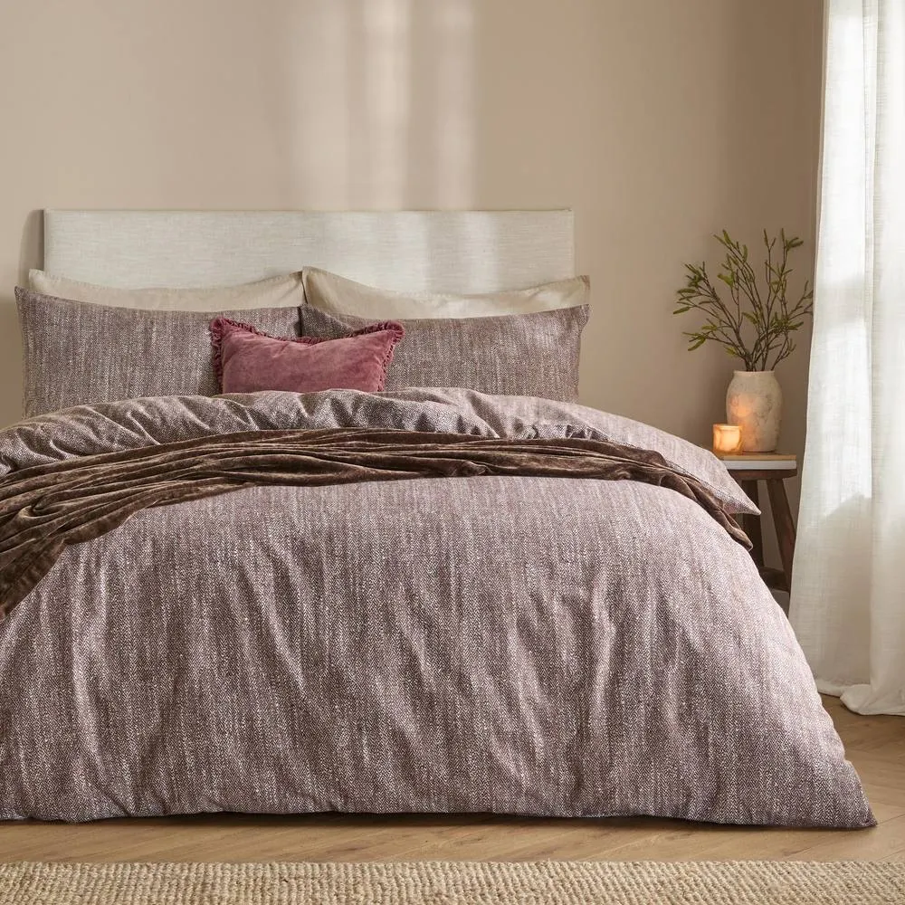 Yard Harris 100% Brushed Cotton Duvet Cover Set in Chocolate 1