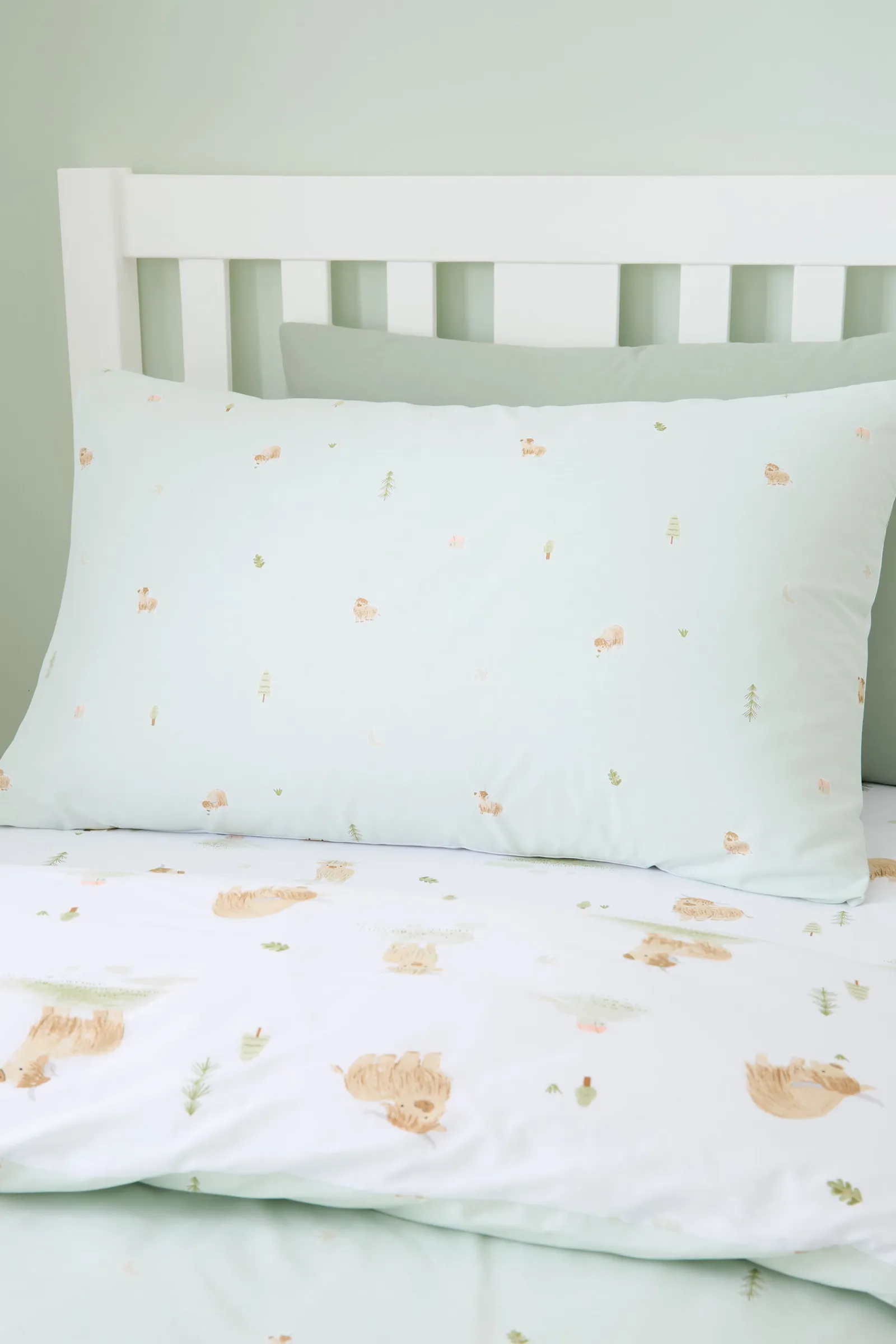 Bianca 'Mini Moo Cow' Reversible Cotton Duvet Cover Set in White 4