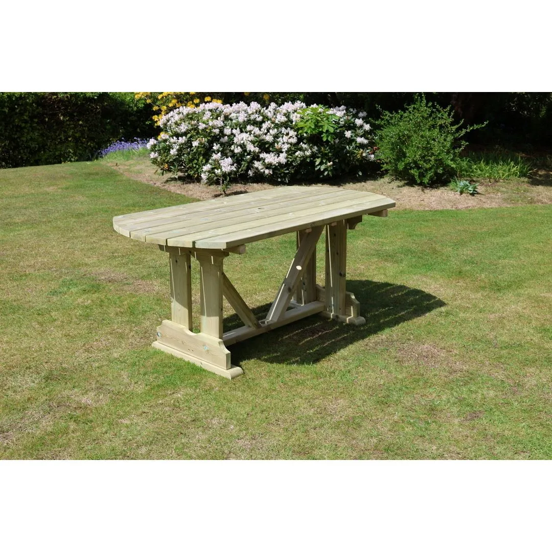 Churnet Valley Garden Furniture Ltd Ergo 6 Seater Dining Table - Minimal Assembly Required in Light Brown