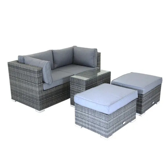 Multifunctional 2 Seater Grey Lounger Set 2