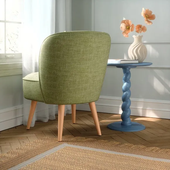 Elsie Faux Linen Cocktail Chair 2