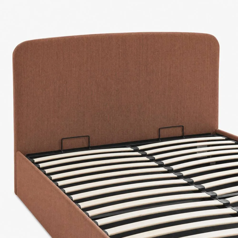 FurnitureboxUK Amelie Fabric Ottoman Bed Frame in Orange 5