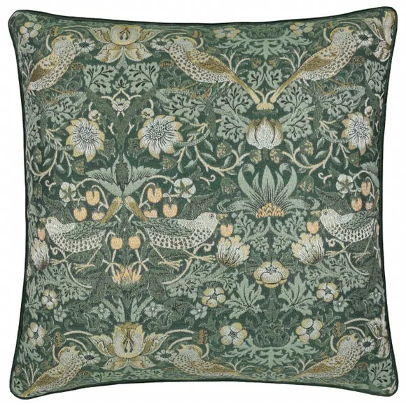 Morris & Co. Strawberry Thief Jacquard Square Cushion 3