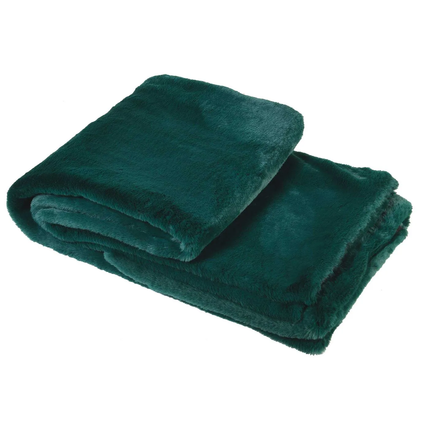 Faux Fur Throw, Green
