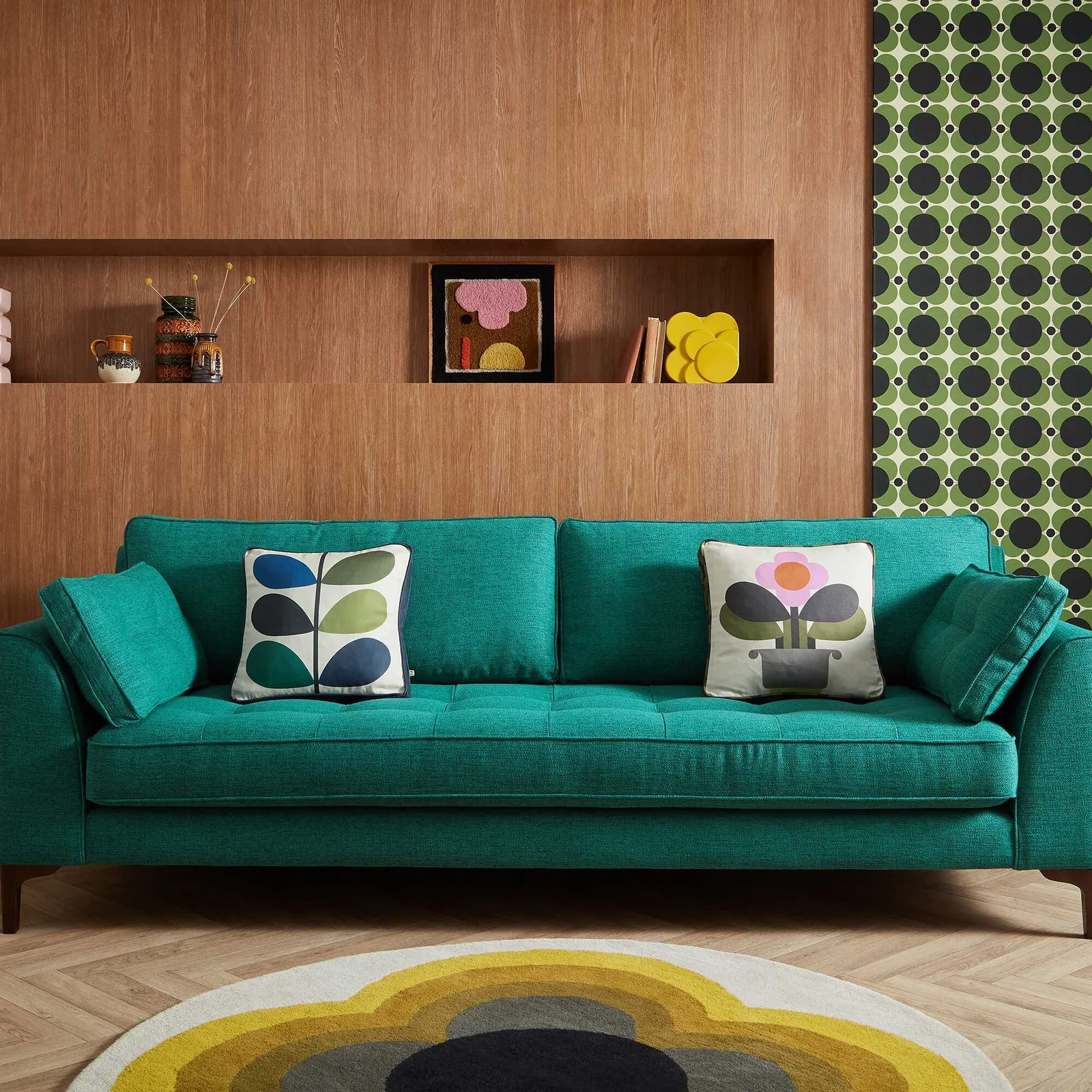 Orla Kiely Arklow Large Sofa, Green Fabric | Barker & Stonehouse 2