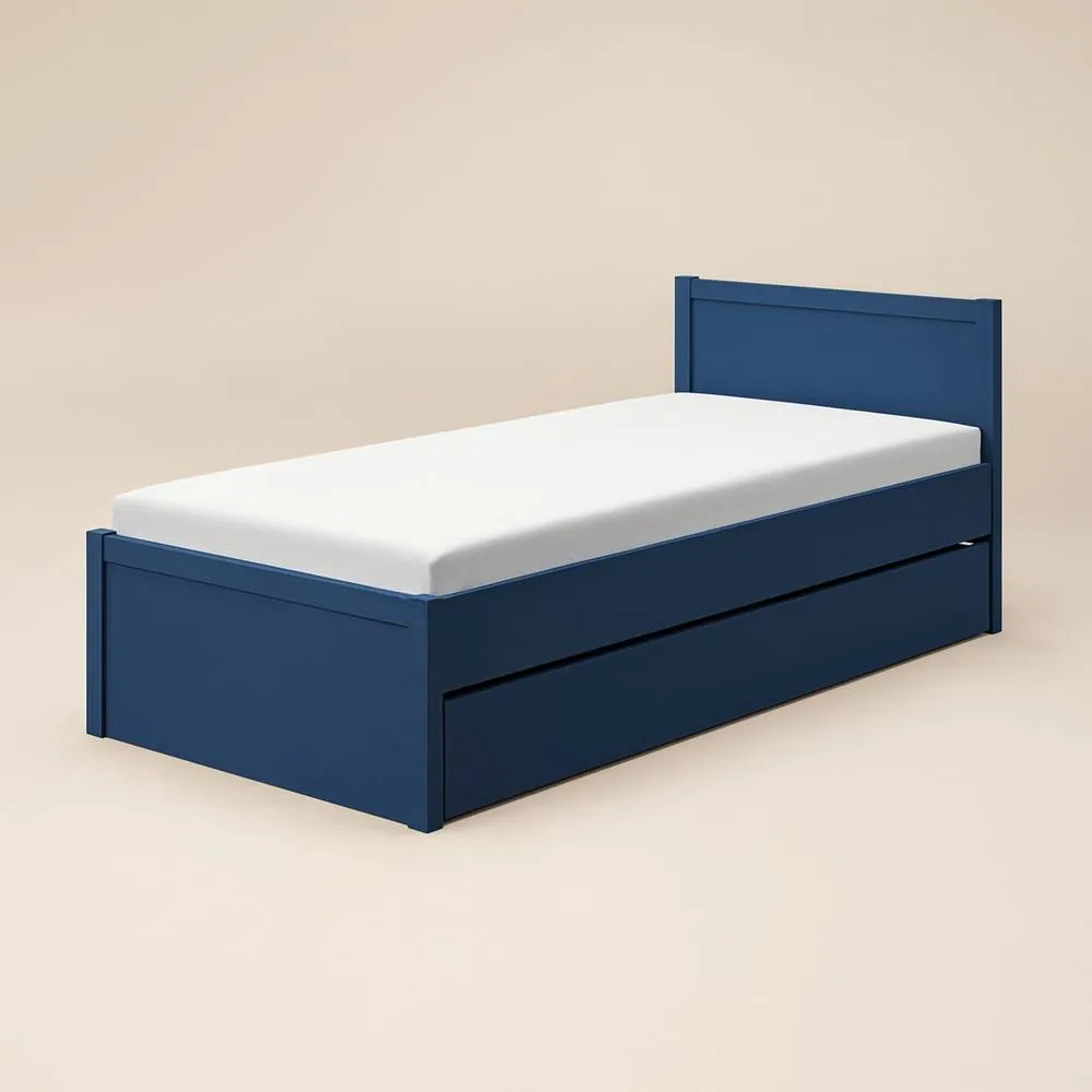 Flair Oli Single Wooden Bed with Drawers in Blue 4
