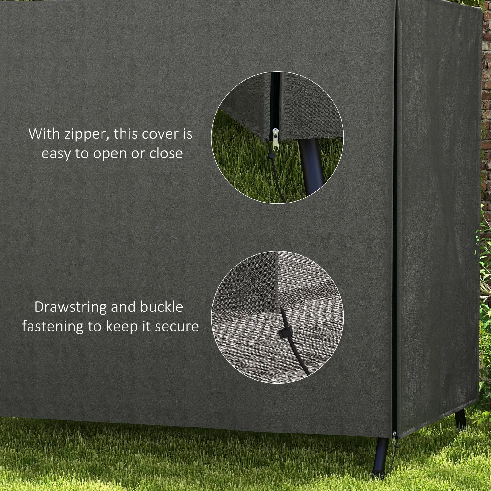 OUTSUNNY Garden Furniture Protector Patio Swing Chair Cover in Dark Grey 4