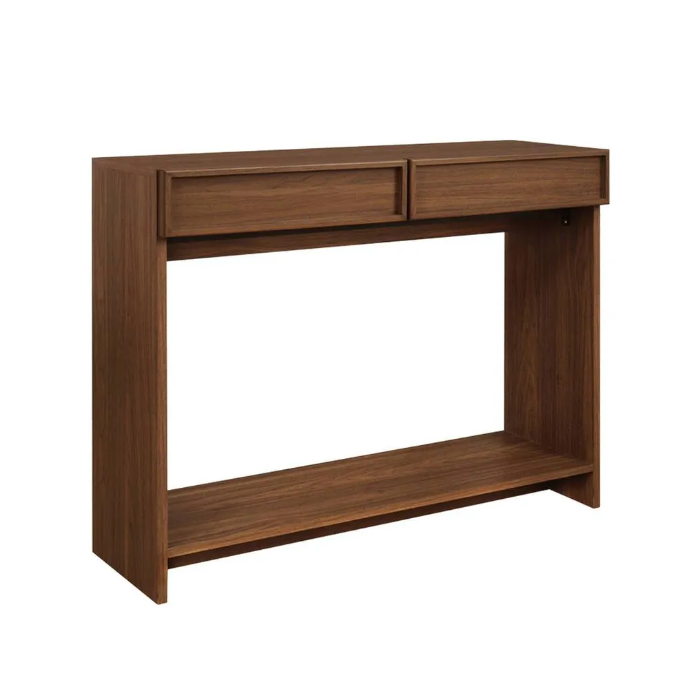 sweeek Wood effect console 2 drawers & shelf in Dark Brown 2