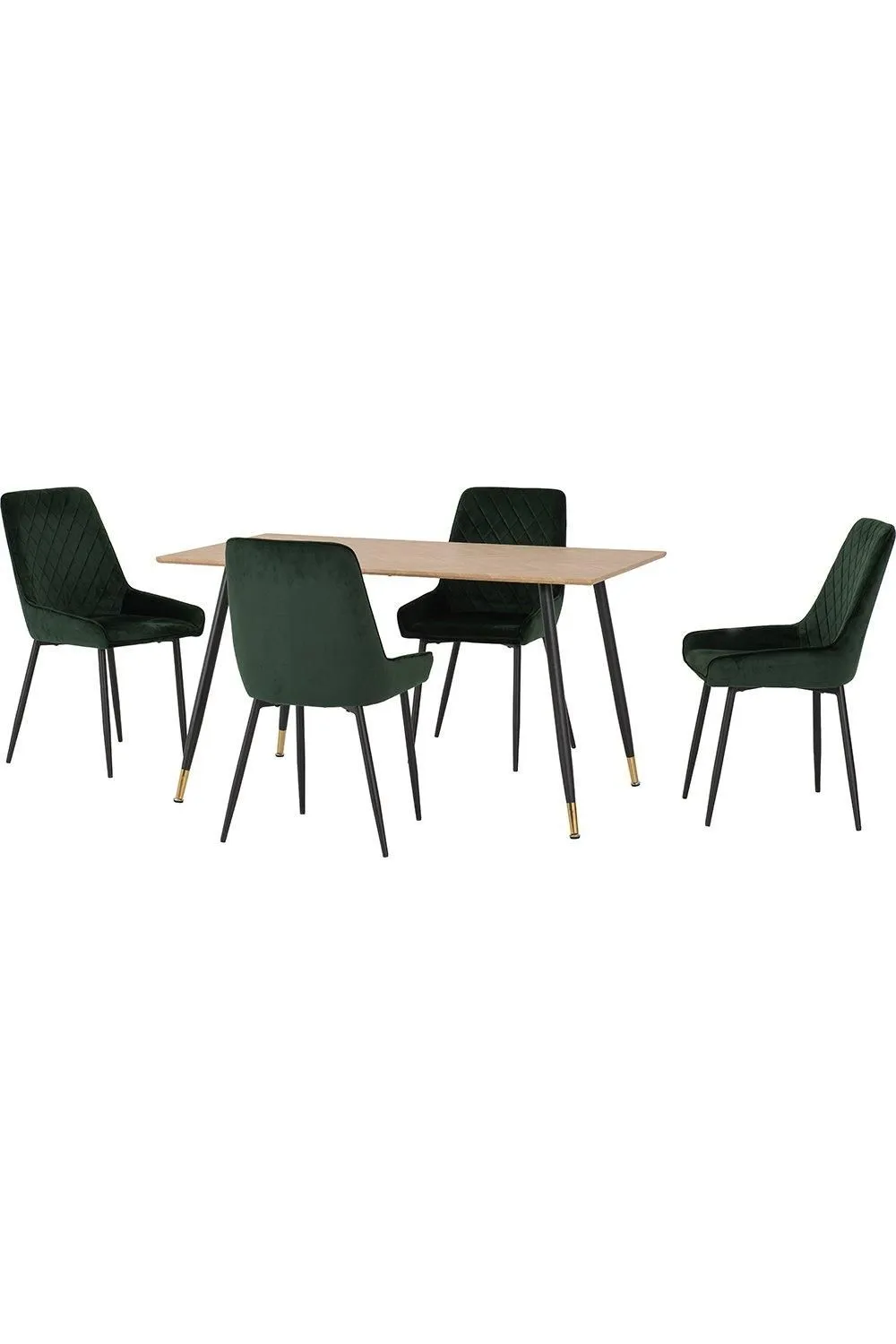Seconique Hamilton Medium Dining Set with Avery Chairs in Green 3