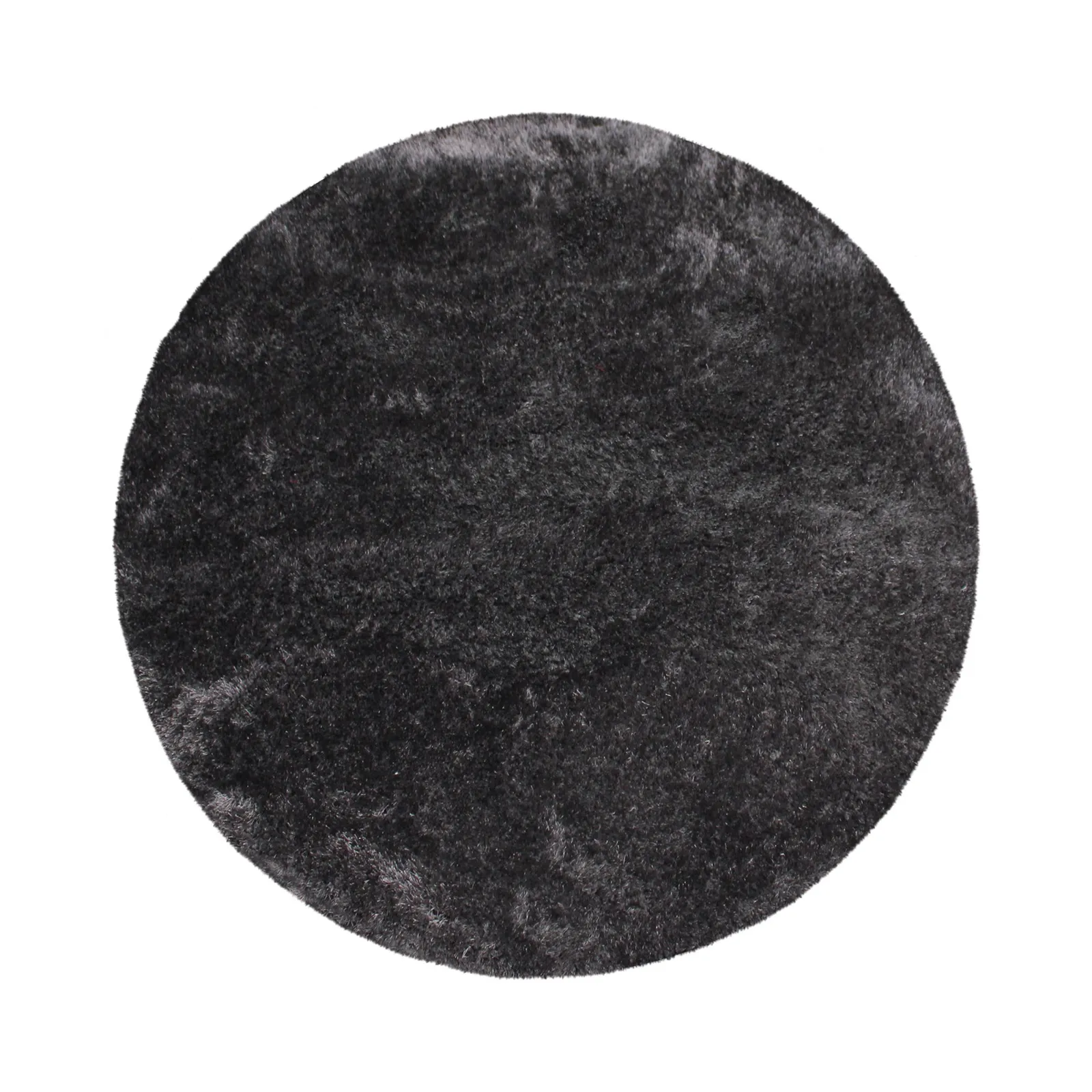 Indulgence Circle Shaggy Rug Charcoal