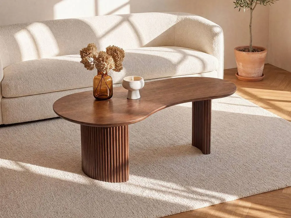 Vente-unique Acacia Wood Coffee Table - Dark Natural - TAMENIA By Maison Céphy in Walnut 3